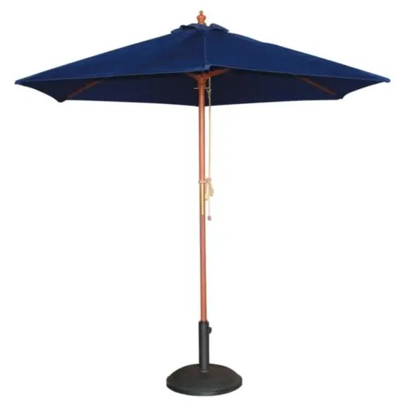 Parasol de terrasse à poulie en polyester bleu marine D 3 m