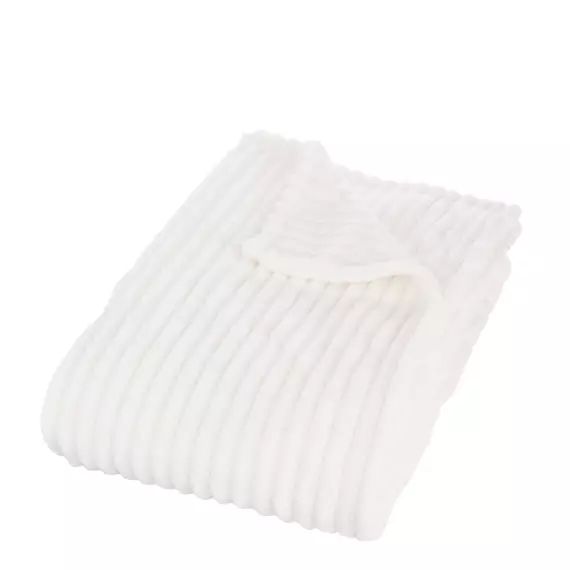 Plaid polaire en polyester blanc cassé 180×130