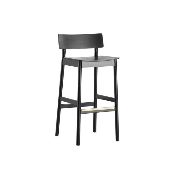 Tabouret de bar Pause en Bois, Laiton – Couleur Noir – 45.7 x 86.27 x 95.3 cm – Designer Kasper Nyman