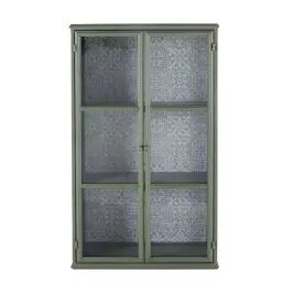 Vitrine 2 portes en métal vert clair