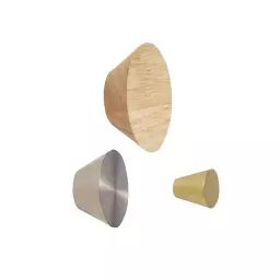 Patère en métal  bois et laiton (x3)