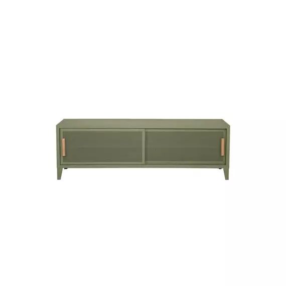 Buffet B perforé en Métal, Chêne – Couleur Vert – 160 x 40 x 51 cm – Designer Chantal Andriot