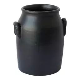 Vase en terre cuite avec anses noir