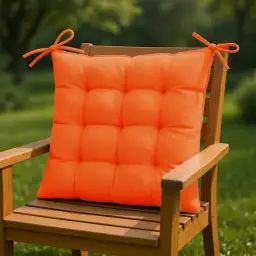 Lot de 4 Galettes de chaise en polyester 40 x 40 cm  orange