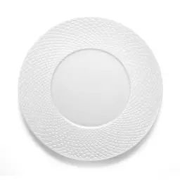 Assiette plate en Porcelaine Blanc