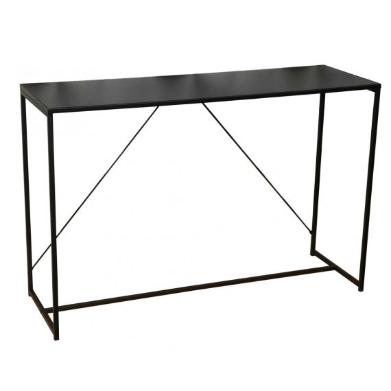 Console d&rsquo;entrée en métal noir L120cm