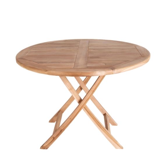 Oviedo – Table à manger de jardin ø100cm en teck – Couleur – Bois clair