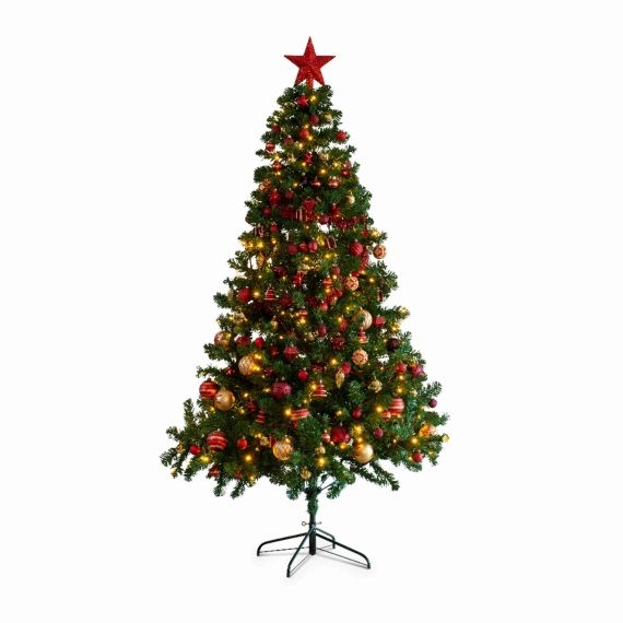 Sapin artificiel avec kit de décoration 210cm