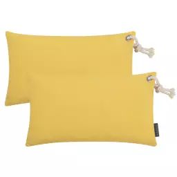 Housses de coussin extérieur avec corde jaune – Lot de 2 – 50×30
