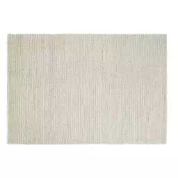 Tapis en laine tissé et reliefé en laine et coton beiges 160×230
