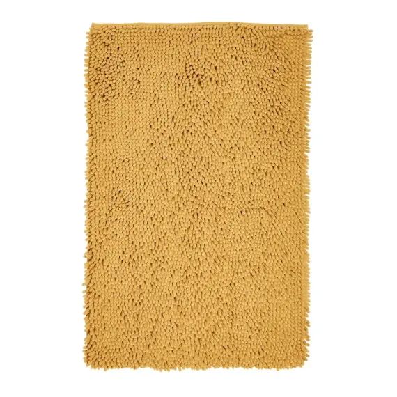 Tapis de bain mèche uni en Polyester Jaune 50×80 cm