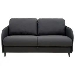 Canapé droit convertible 3 places en tissu gris anthracite