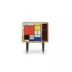 Table de chevet multicolore 1 porte L 58 cm