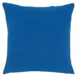 Housse de coussin en coton recyclé bleu 40×40