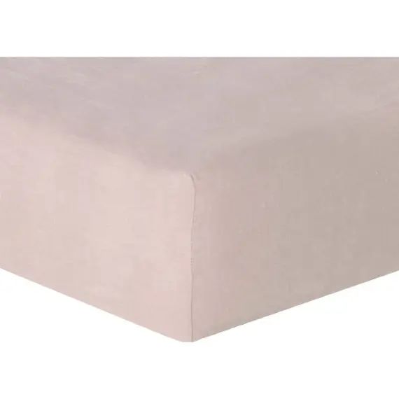 Drap housse en lin lavé 140x190x30 Vieux rose