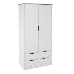 Armoire 3 portes effet bois blanc