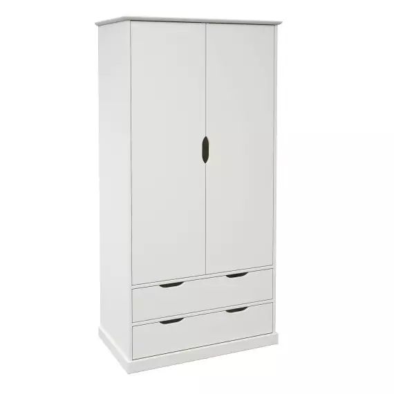 Armoire 3 portes effet bois blanc