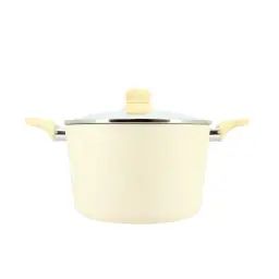 Faitout en aluminium Ø24cm crème – compatible induction