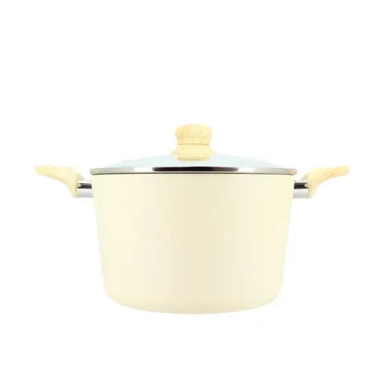 Faitout en aluminium Ø24cm crème – compatible induction