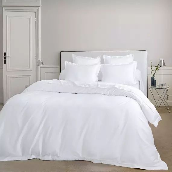 Housse de couette satin 280×260 cm blanc