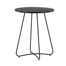 Table de jardin ronde en métal noir 60cm