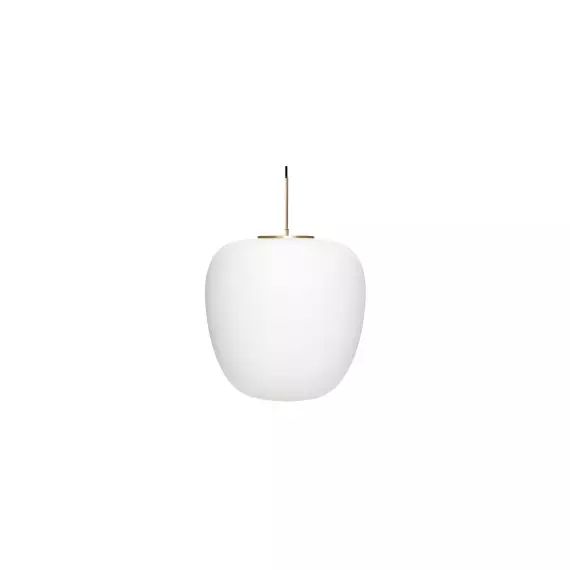 Lampe à suspension en verre et laiton