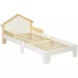 Lit enfant design maison dim. 90 x 190 cm sommier à lattes inclus