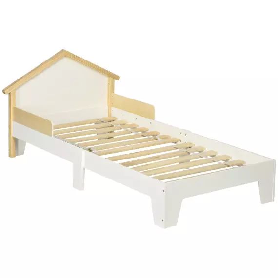 Lit enfant design maison dim. 90 x 190 cm sommier à lattes inclus