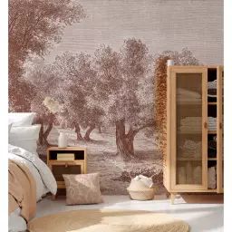 Papier peint panoramique motif imprimé Bordeaux 288x270cm