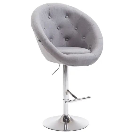 Tabouret de bar réglable pivotant en tissu Gris