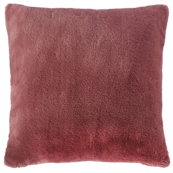 Coussin imitation fourrure vieux rose 45×45
