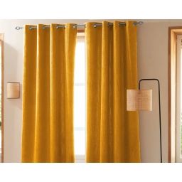 Rideau 135×180 en polyester jaune or