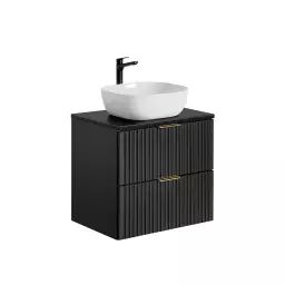 Meuble simple vasque 60cm noir