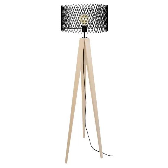 Lampadaire bois  naturel et noir