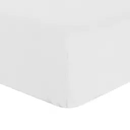 Drap housse 2 personnes en lin français – lin lavé blanc 140×190 cm
