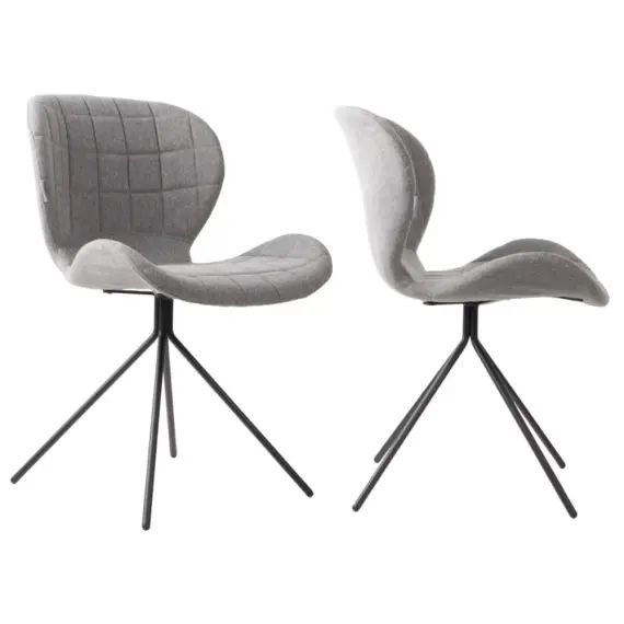 2 chaises design gris clair