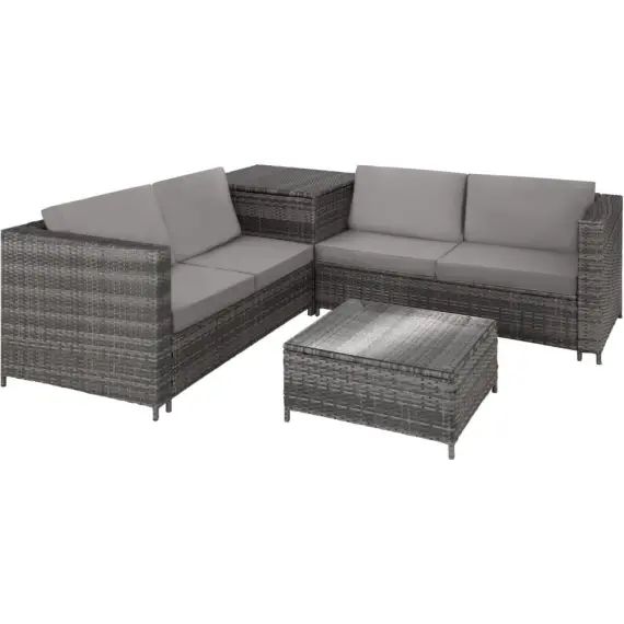 Canapé de jardin SIENNE 4 places avec coffre  gris/gris clair