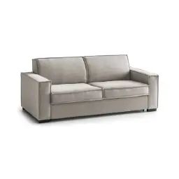 Canapé fixe 3 places en tissu gris tourterelle