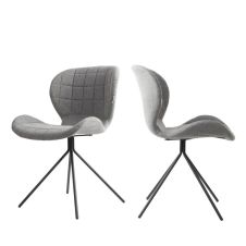 2 chaises design gris clair