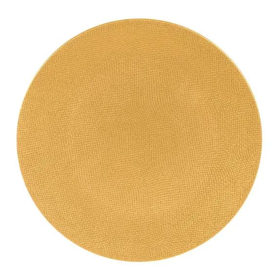 Assiette   safran 31 cm en grès  jaune