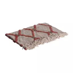 Plaid en Coton, de couleur Nounces Marron, 125x163x1 cm