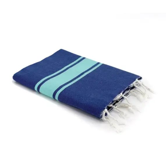 Fouta bicolore 100×200 Bleu grec et vert turquoise