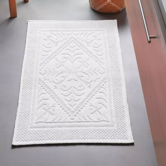 Tapis de bain blanc 50×80 en coton