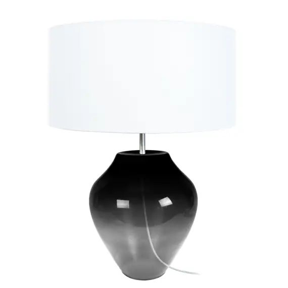 Lampe a poser verre fumé et blanc