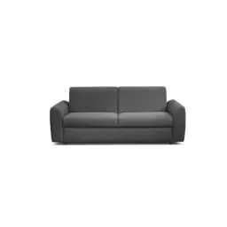 Canapé convertible express 3 places CLAYVE tissu gris anthracite couchage 140x190cm