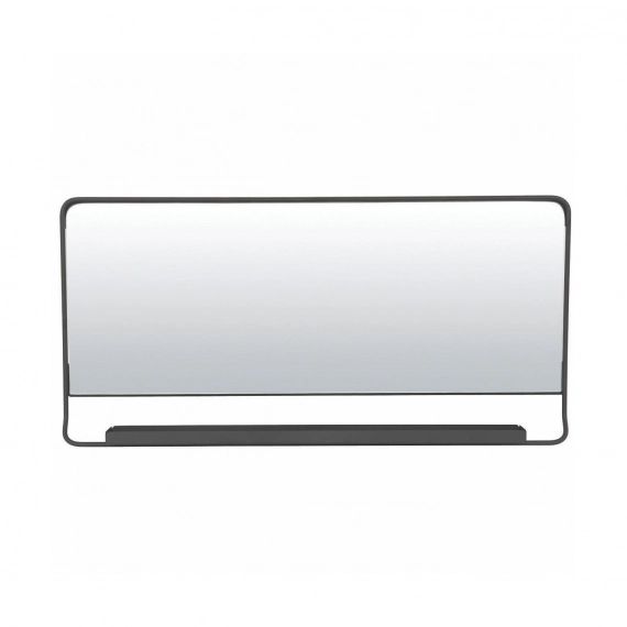 Miroir horizontal avec tablette et bord noir 80×40