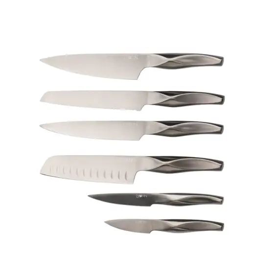 Lot de 6 couteaux en inox noir