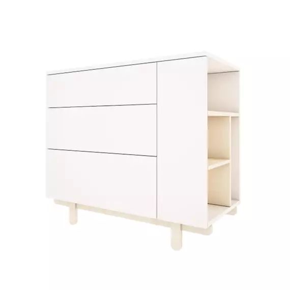 Commode 3 tiroirs blanc