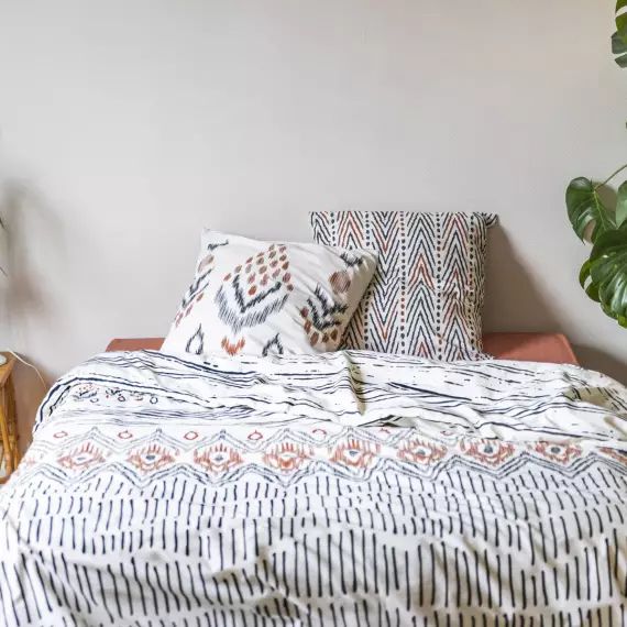 Housse de couette coton 240×220 + 2 taies