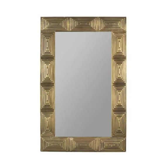 Miroir rectangle en bois 110x70cm or